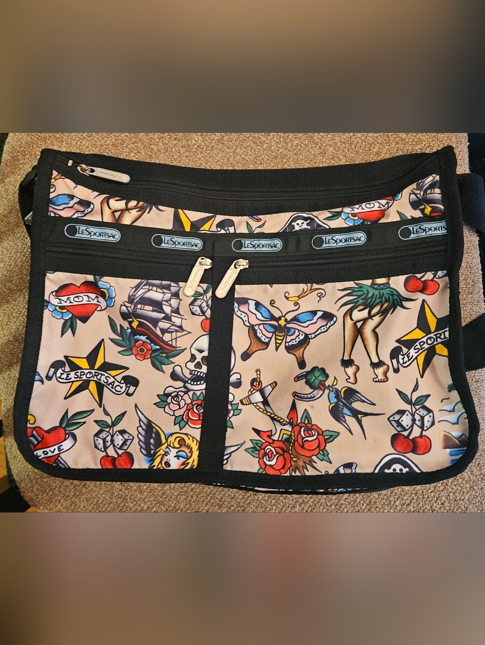 Lesportsac Aloha Pirates Nylon Bag, RARE - Picture 3 of 16